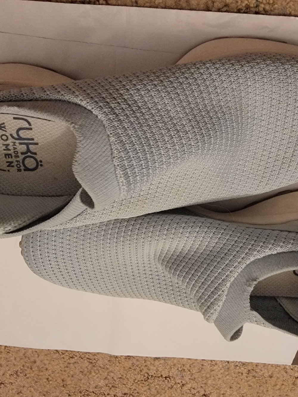 Ryka Women's 7.5 Light Blue Slip-On Walking Shoes ACTIFOAM Comfort